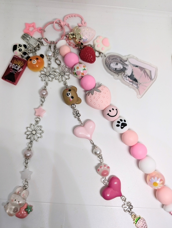 Handmade Accessories - Handmade Long Hachi Nana Komatsu Nana Anime Strawberry Keychain